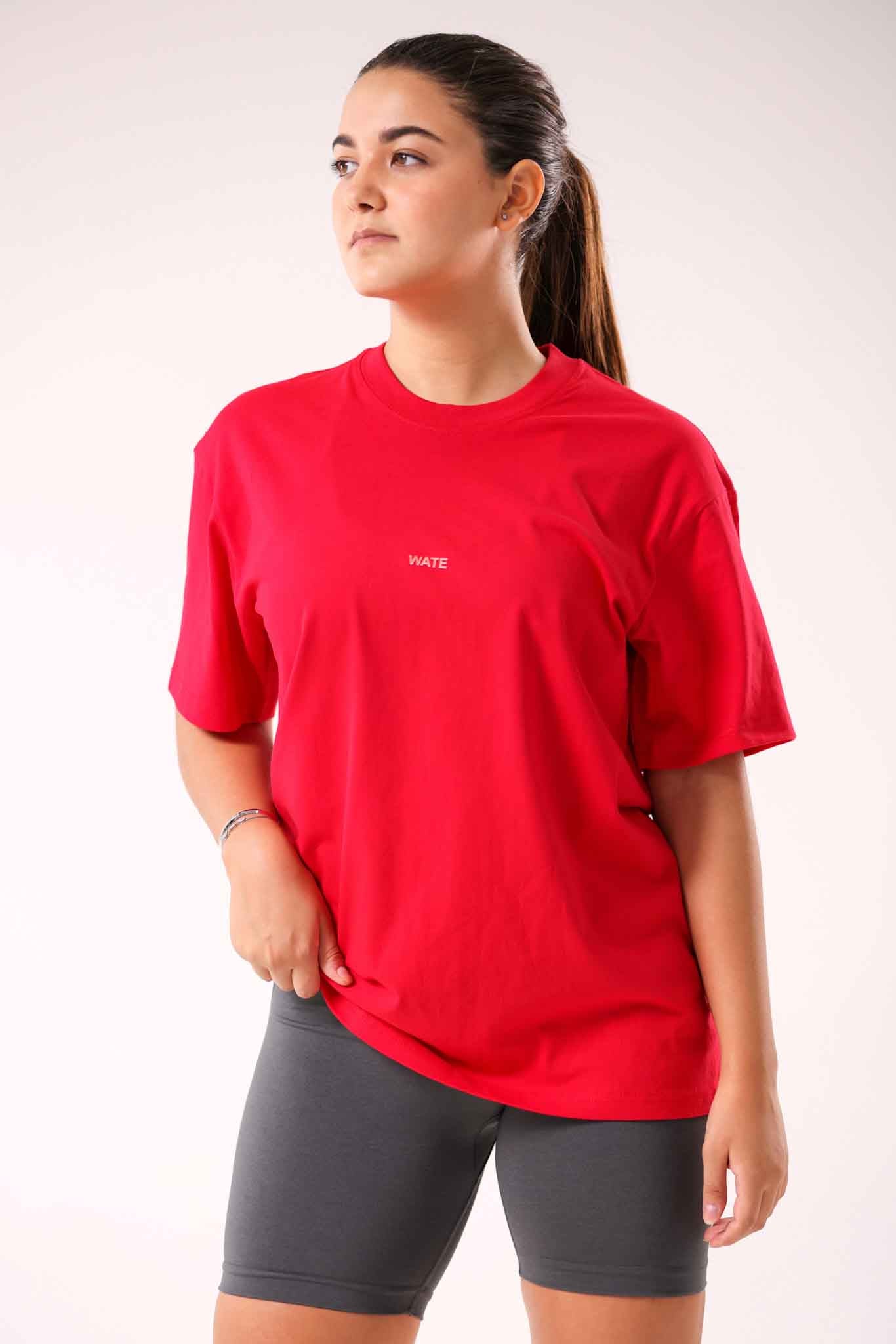 T-SHIRT OVERSIZE IMPRIMÉ ROUGE