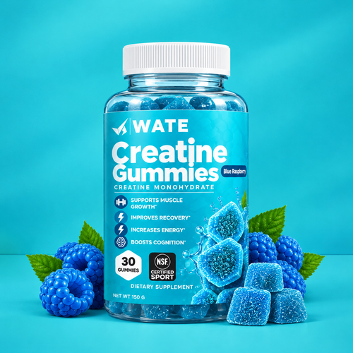 WATE Creatine Gummies – Blue Raspberry